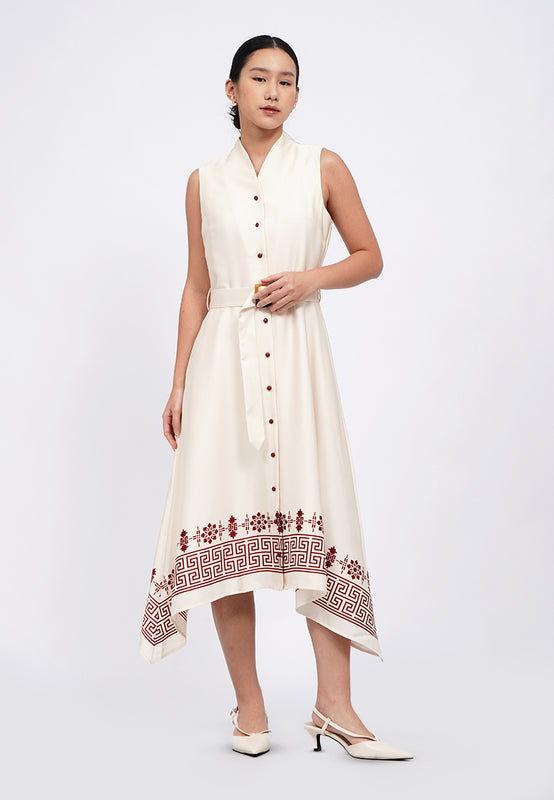Lotus Sleeveless Midi Dress