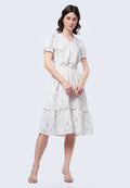 Printed Wrap Midi Dress
