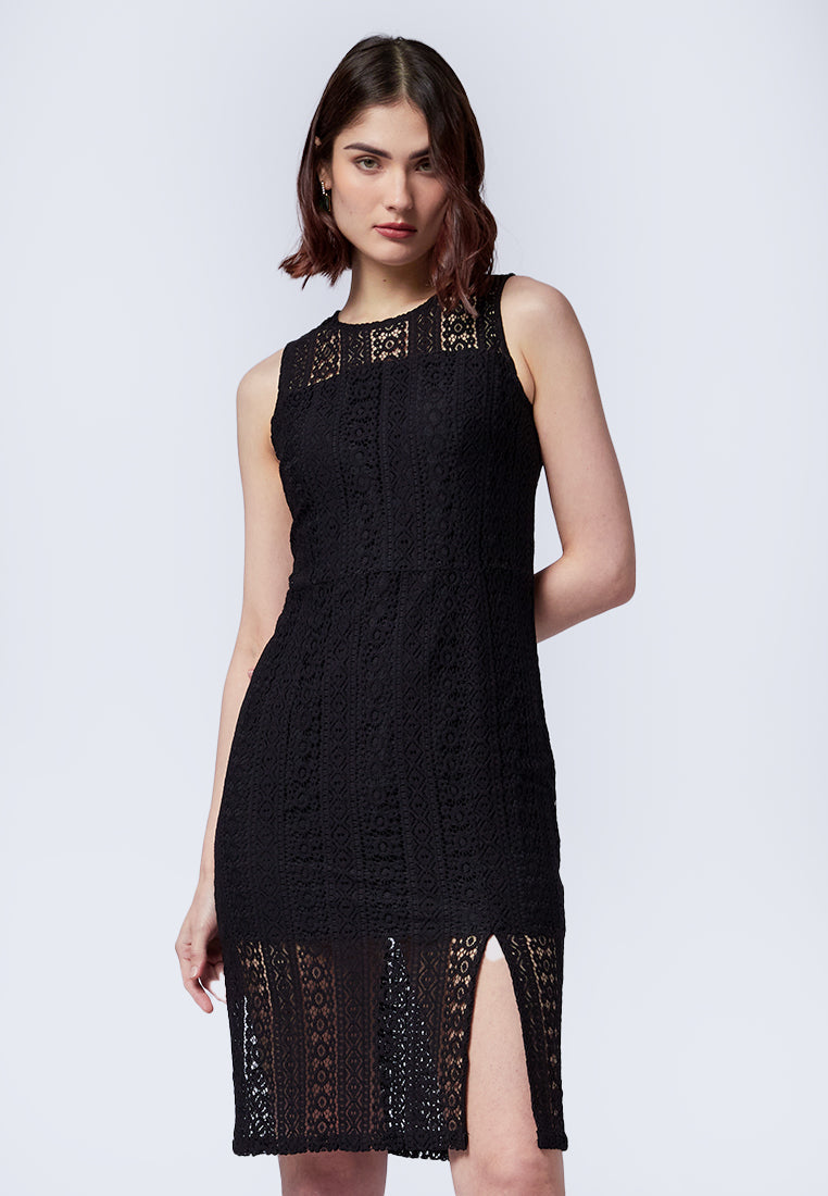 Sleeveless Lace Midi Dress