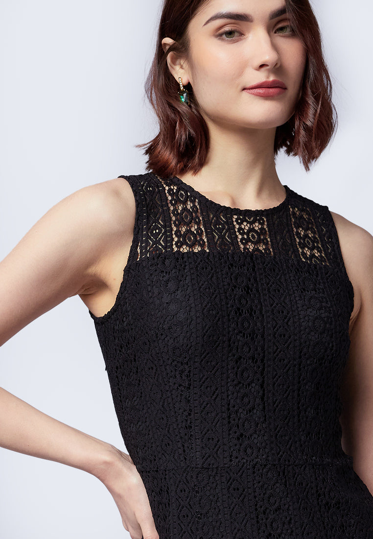 Sleeveless Lace Midi Dress