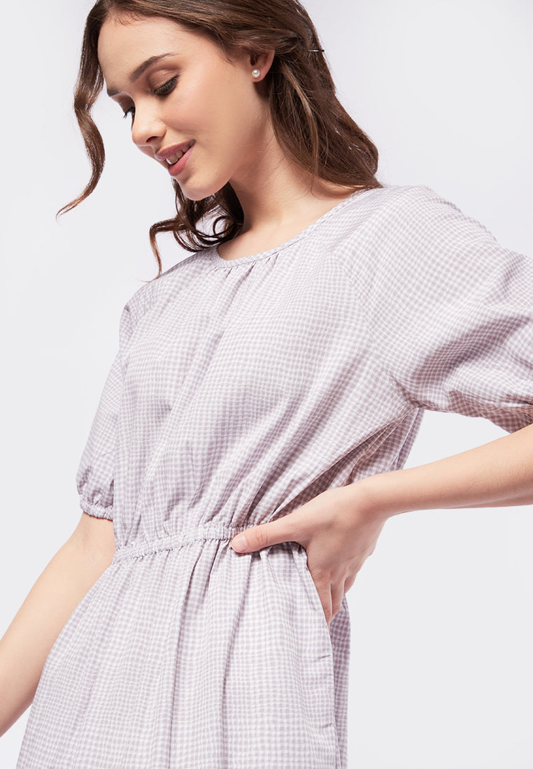 Gingham Tiered Midi Dress