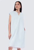 V-Neck Tassel Midi Dress