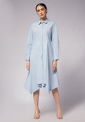 Asymmetric Hem Long Sleeve Dress