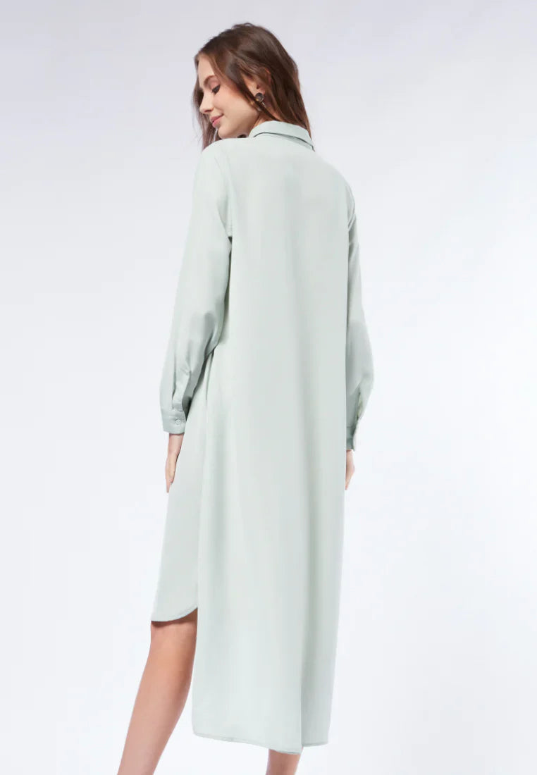 Long Sleeve Midi Shirt Dress