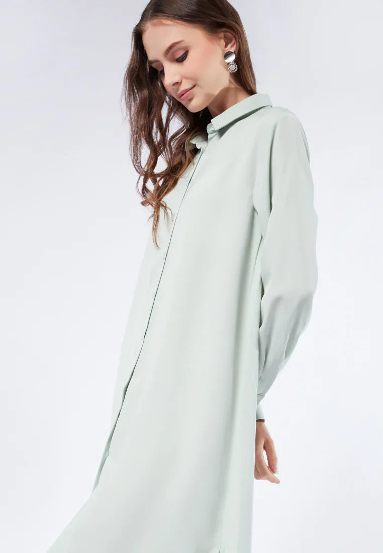 Long Sleeve Midi Shirt Dress