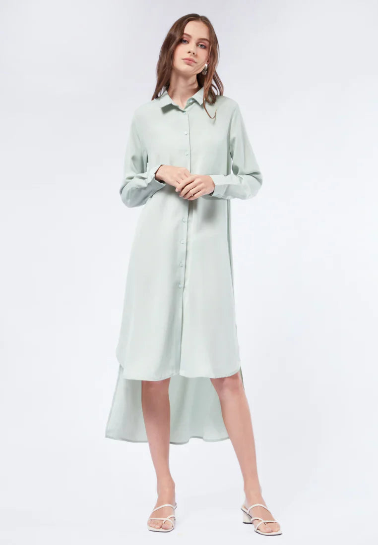 Long Sleeve Midi Shirt Dress