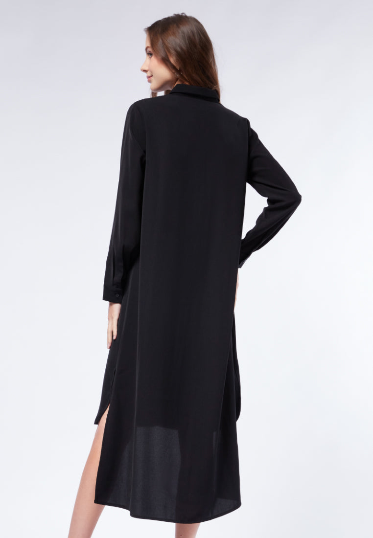 Long Sleeve Midi Shirt Dress