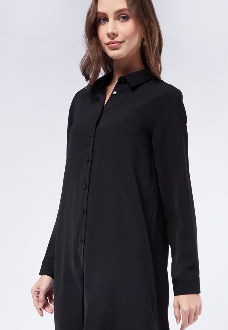 Long Sleeve Midi Shirt Dress
