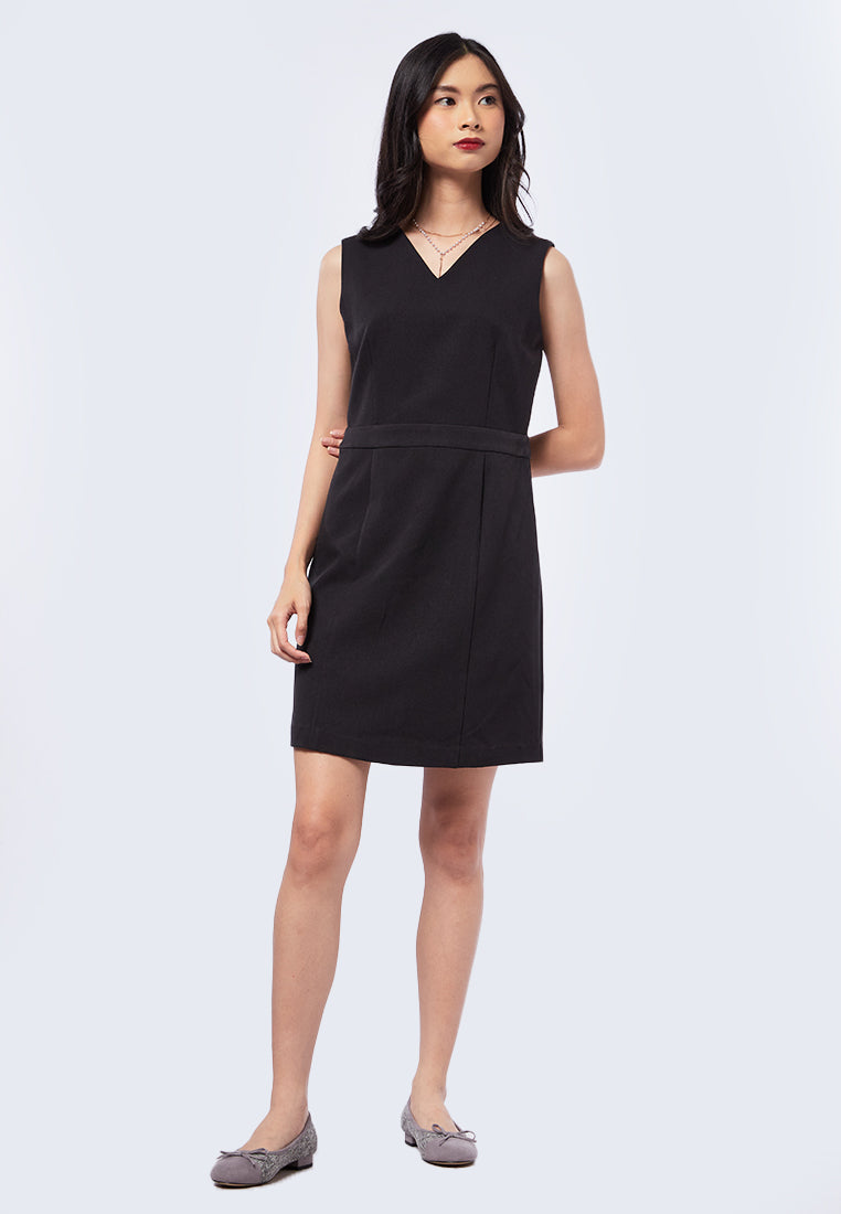 V-Neck Sleeveless Midi Dress