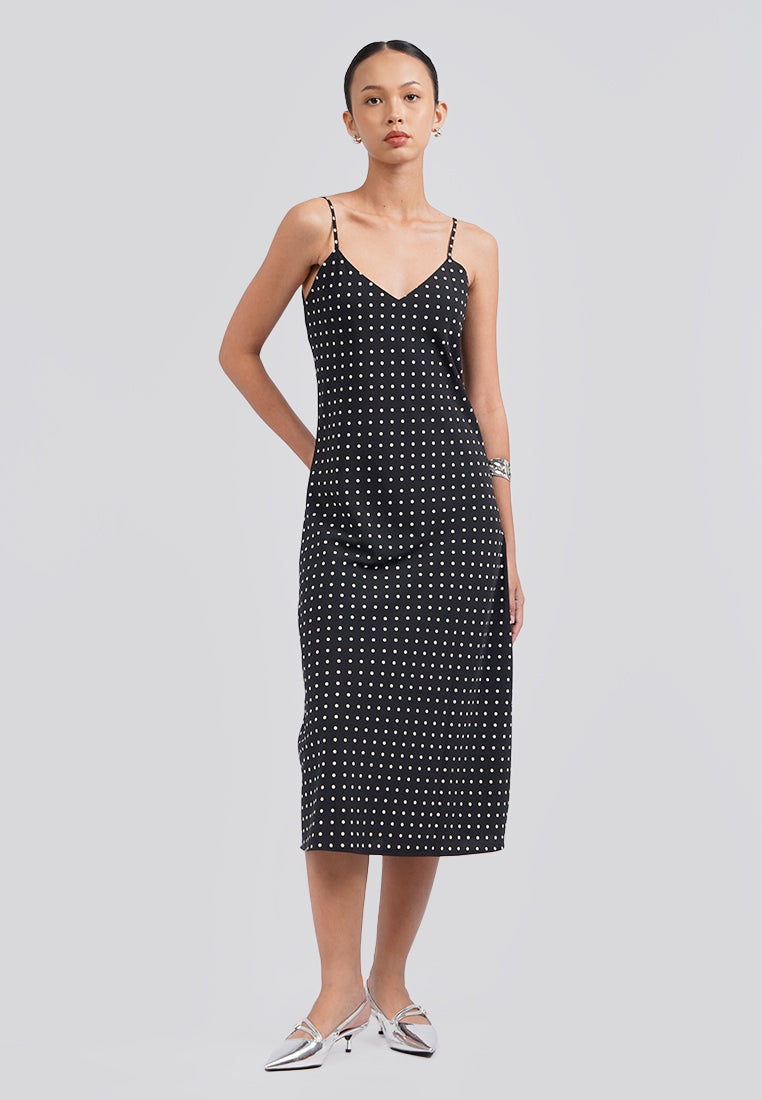 Polkadot Midi Slip Dress