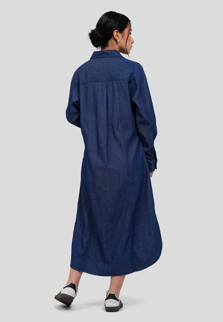 Long Sleeve Chambray Shirt Dress
