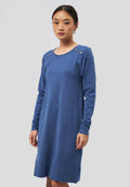 Mini Knit Dress with Button Details Blue