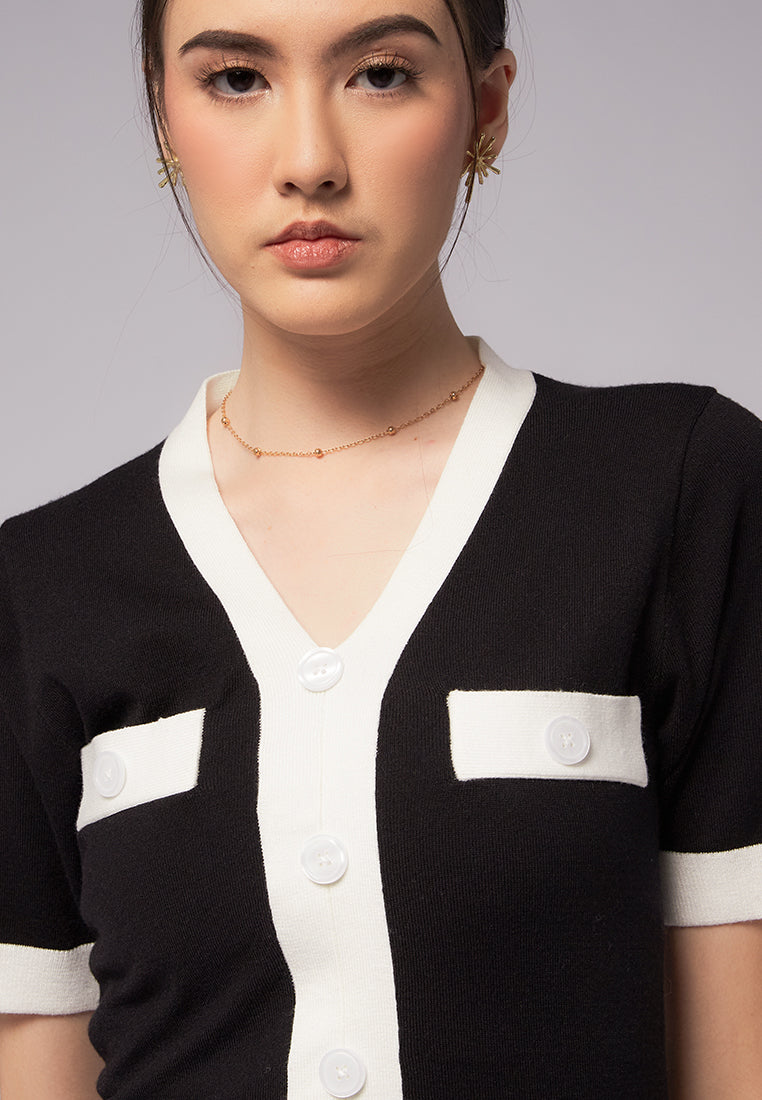 Contrast Mini Knit Dress