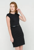 Cap Sleeve Dress with Belt