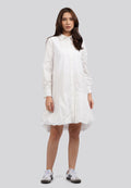 Bubbled Hem Shirt Dress