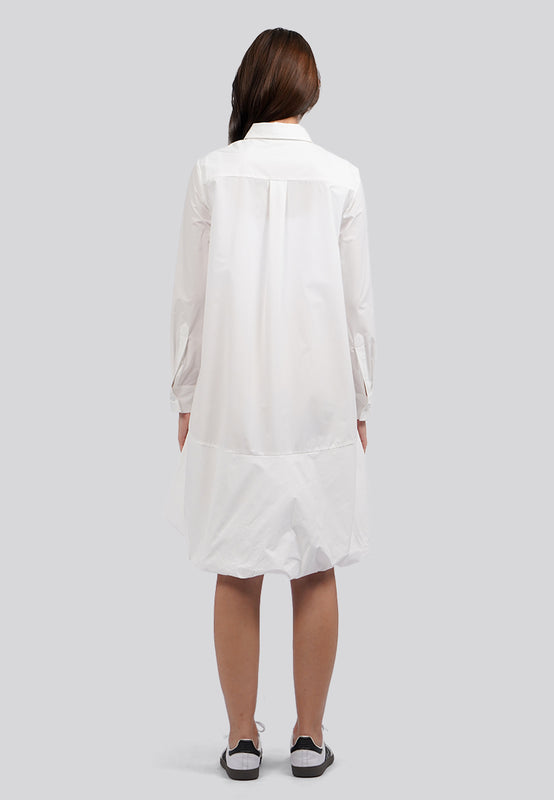 Bubbled Hem Shirt Dress