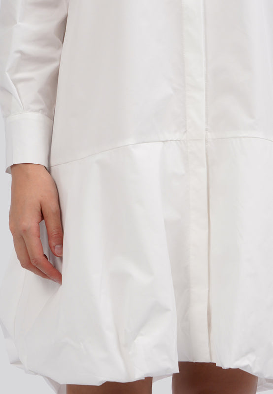 Bubbled Hem Shirt Dress