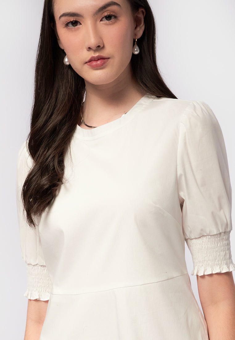 Puff Sleeves Mini Dress