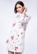 V-Neck Printed Mini Dress