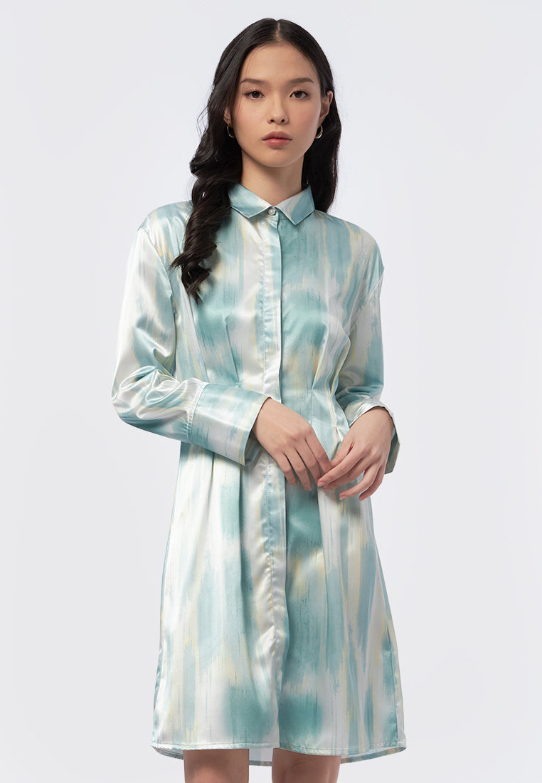 Printed Mini Shirt Dress