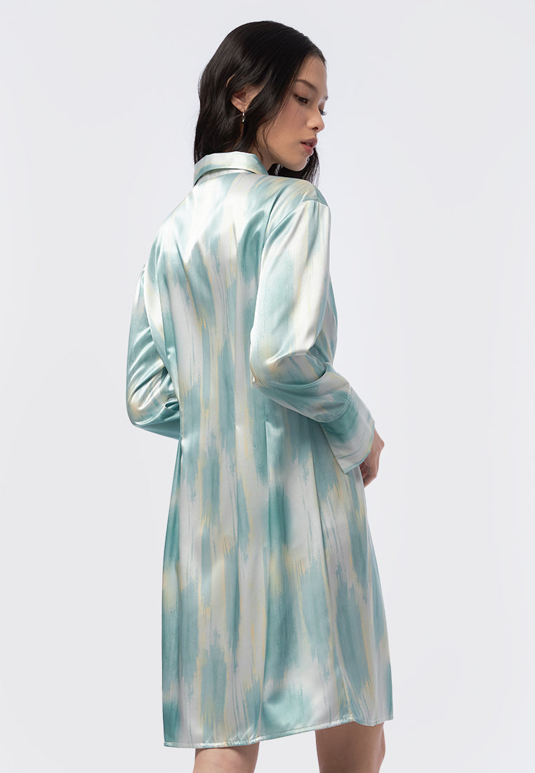 Printed Mini Shirt Dress