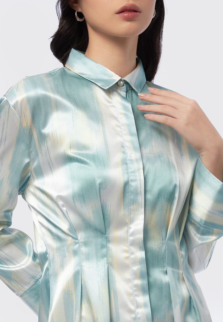 Printed Mini Shirt Dress