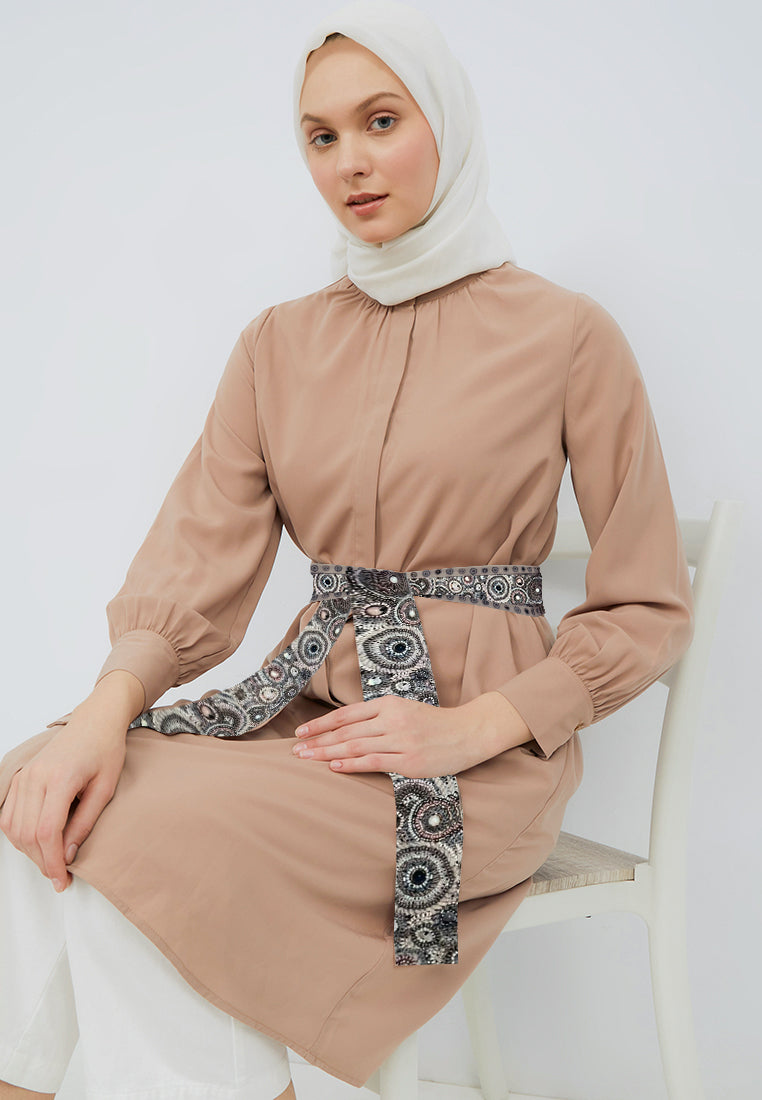 Mandarin Collar Short Dress