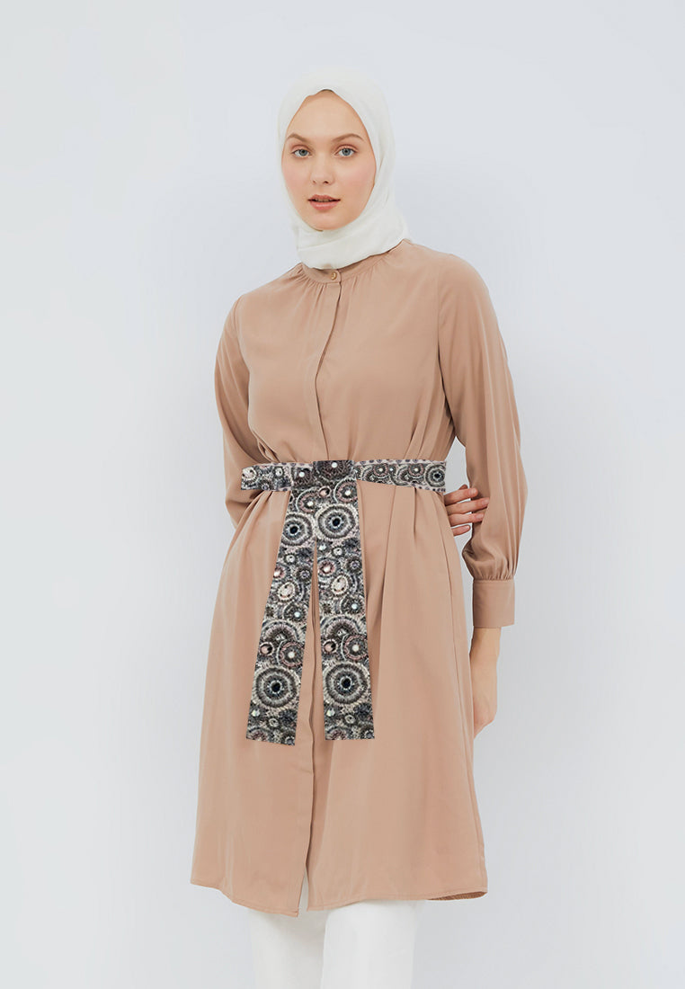 Mandarin Collar Short Dress