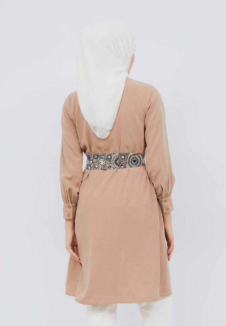 Mandarin Collar Short Dress