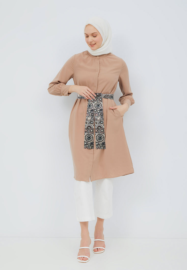 Mandarin Collar Short Dress