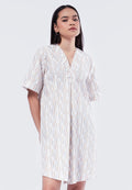 V-Neck Printed Mini Dress