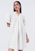 V-Neck Printed Mini Dress