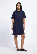 Eyelet Mini Shirt Dress