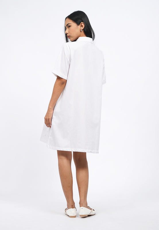 Short Sleeve Eyelet Mini Dress
