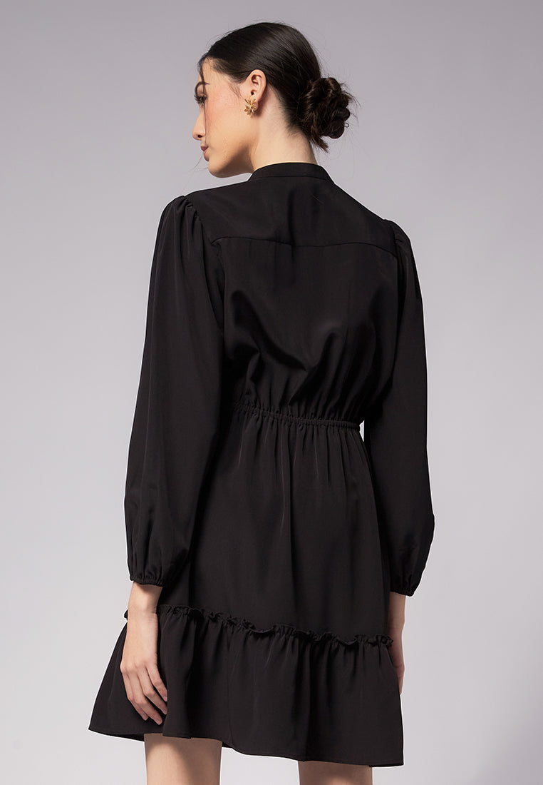 Frill Mini Dress with Elastic Waist