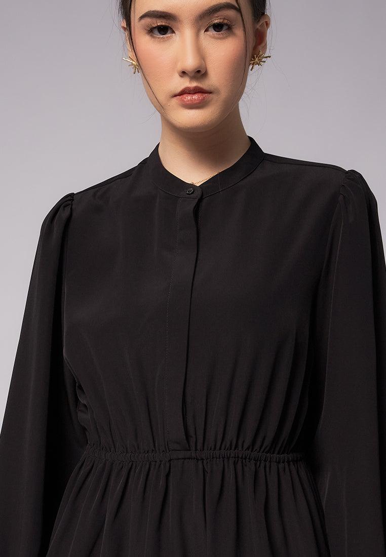 Frill Mini Dress with Elastic Waist