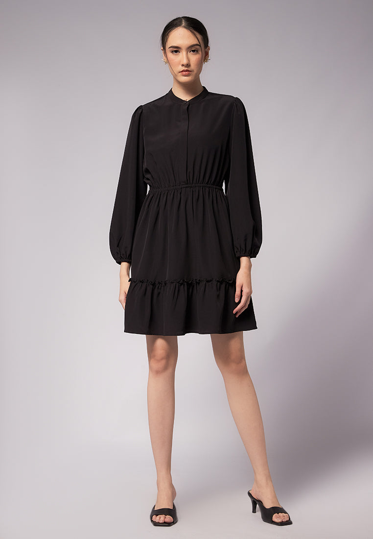 Frill Mini Dress with Elastic Waist