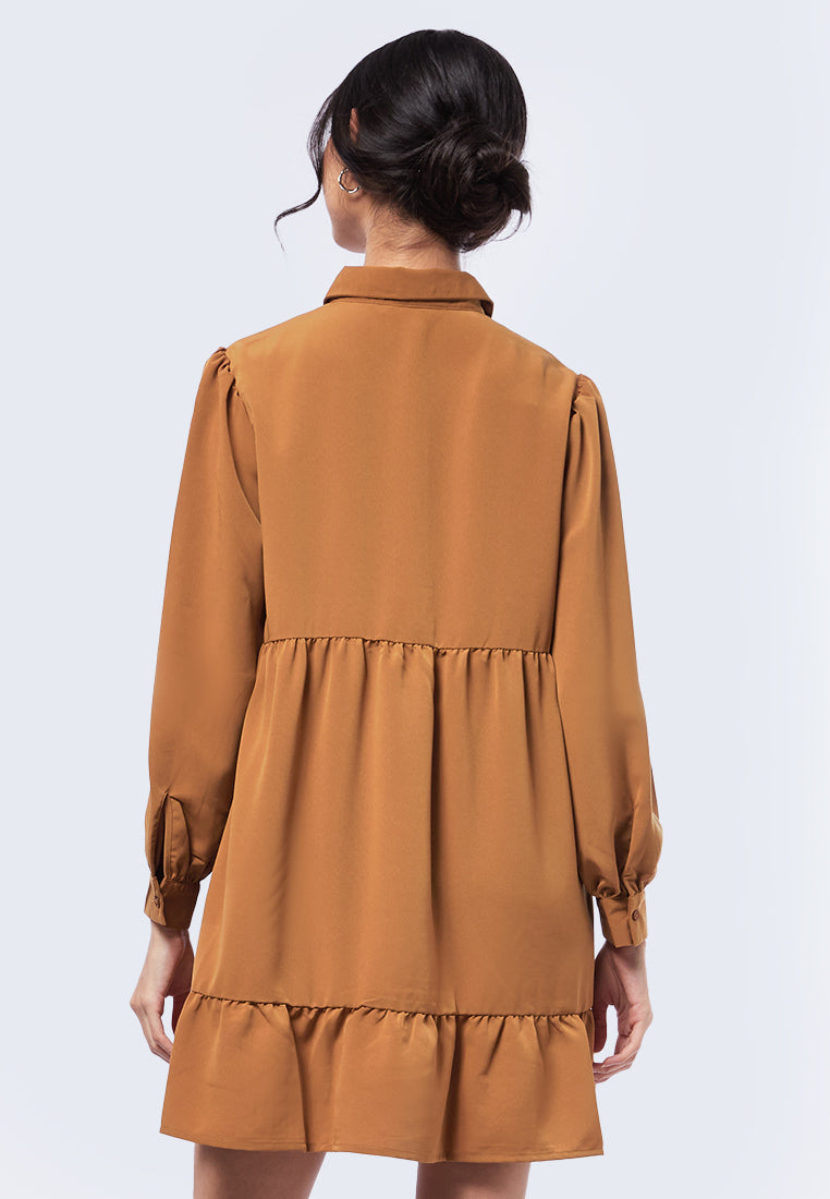 Long Sleeve Babydoll Mini Dress