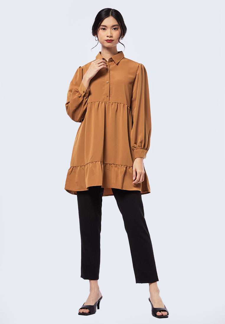Long Sleeve Babydoll Mini Dress
