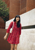 V-Neck Printed Mini Dress
