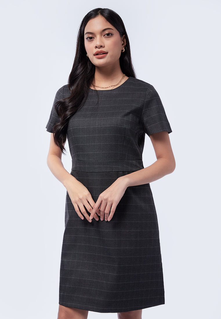 Printed Round Neck Mini Dress