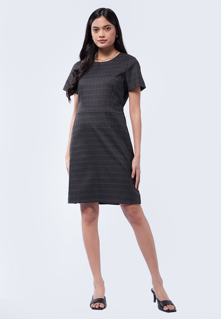 Printed Round Neck Mini Dress