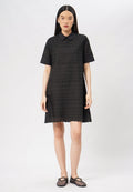 Short Sleeve Eyelet Mini Dress Black