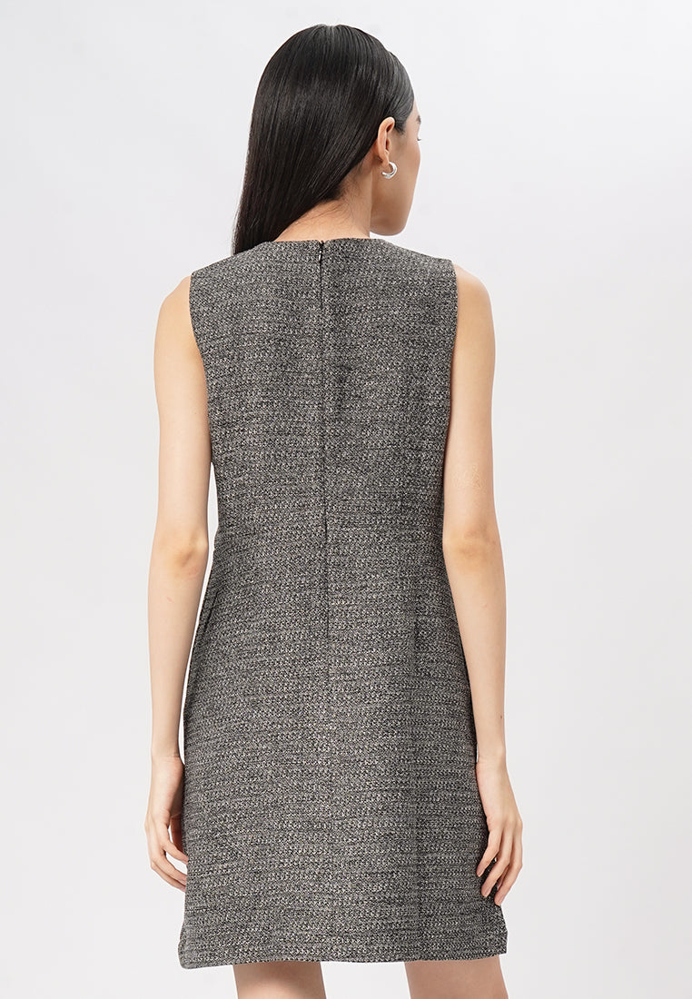 Sleeveless Tweed Mini Dress