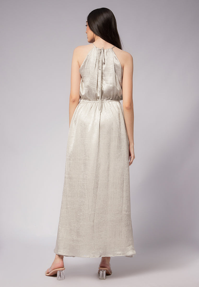 Halter Maxi Dress with Elastic Waist