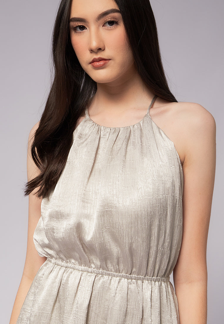 Halter Maxi Dress with Elastic Waist