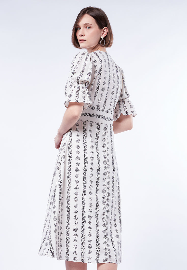V-Neck Printed Maxi Dress