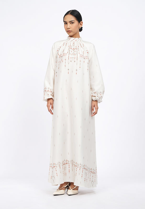 Printed High Neck Maxi Dress