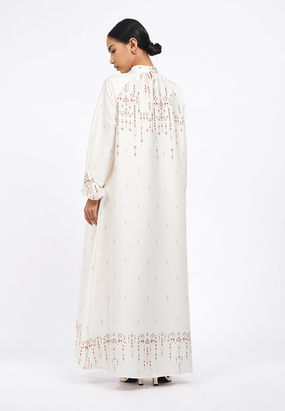 Printed High Neck Maxi Dress