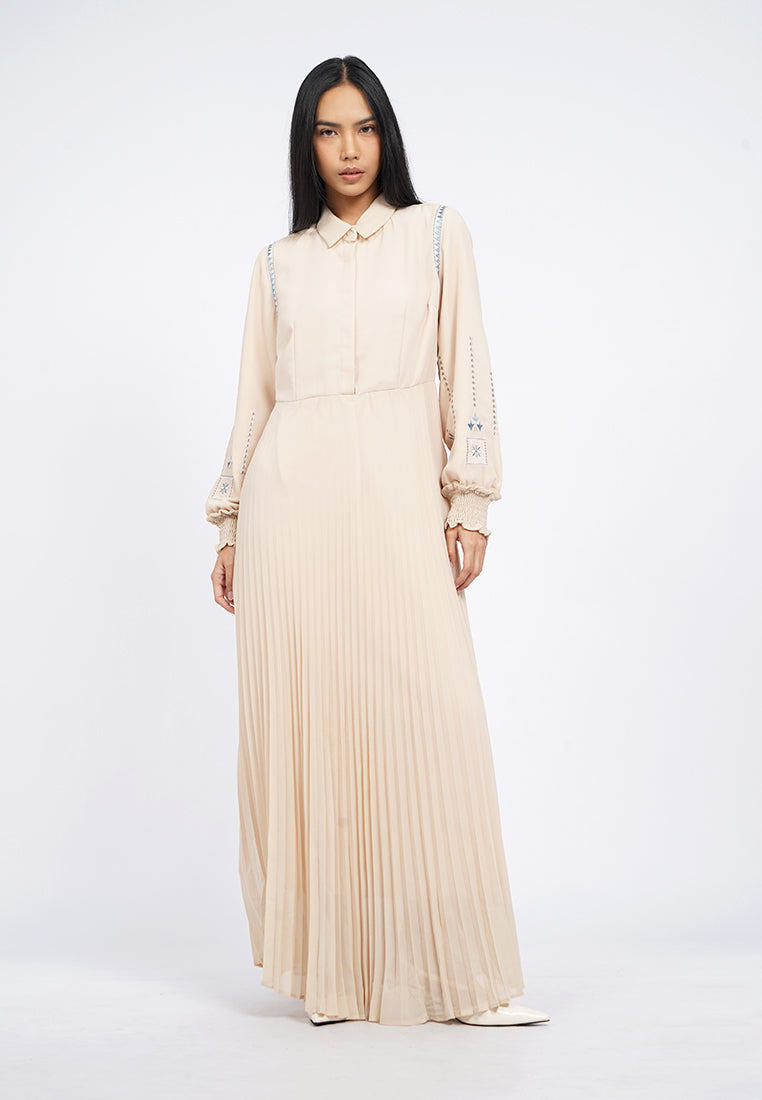 Pleated Long Sleeve Gamis